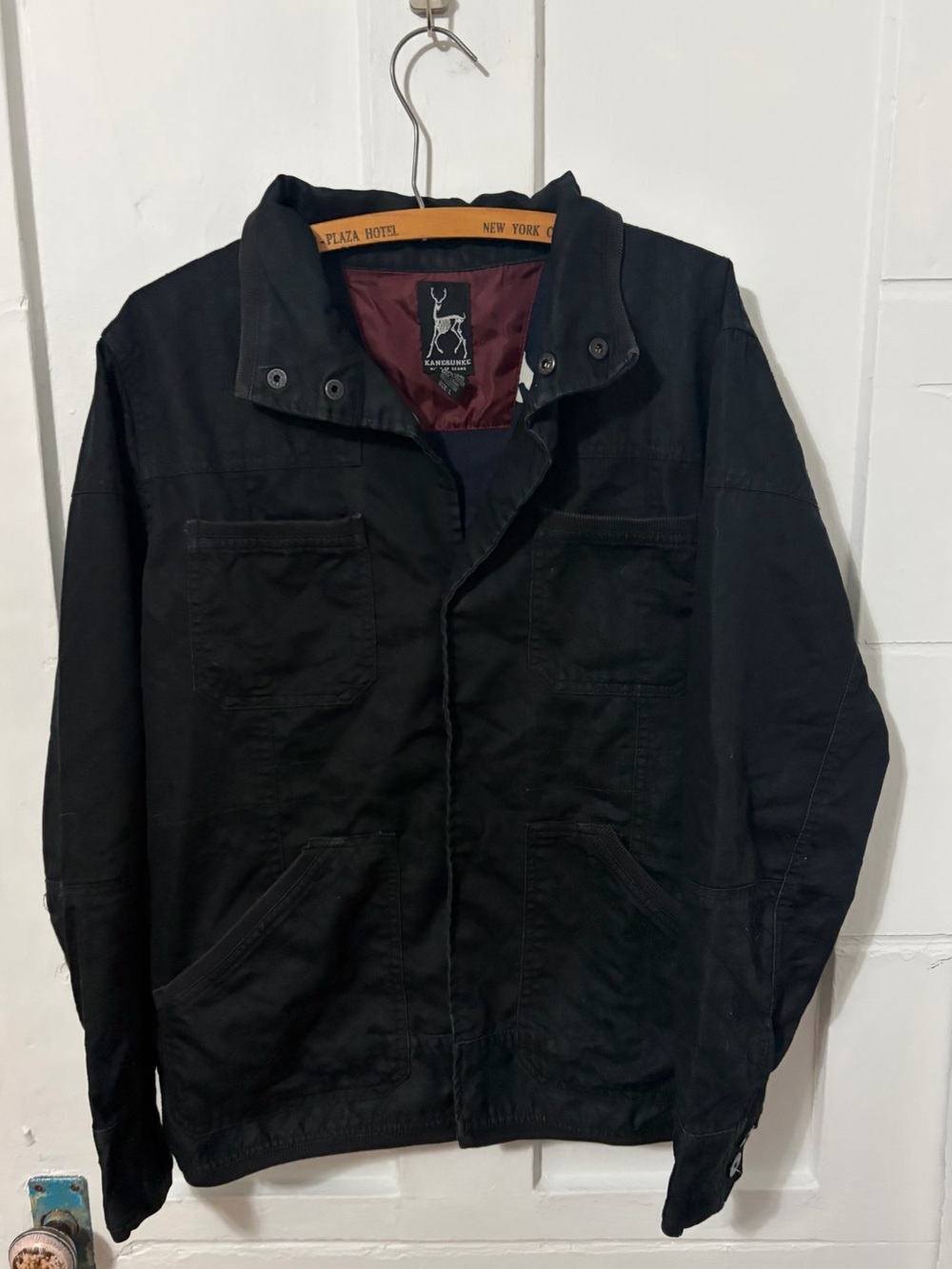 Kane & Unke Men's Black Casual Jacket